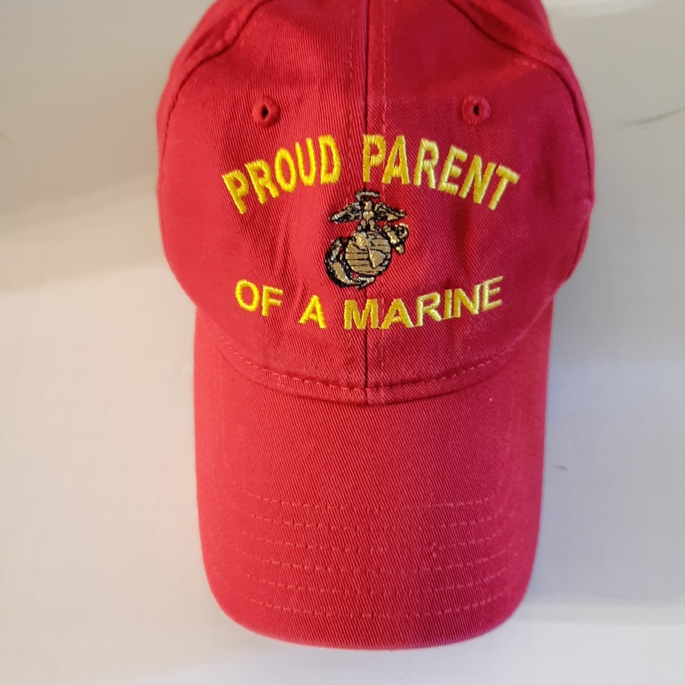 Proud Parent of a Marine Parris Island Red Adjustable Baseball Cap